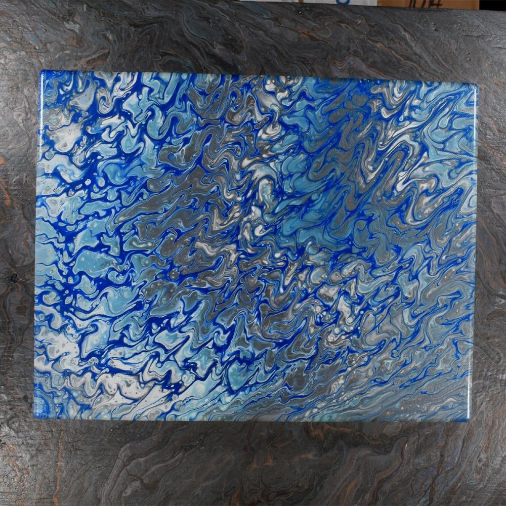 Acrylic Pour Painting 11x14 Clear coated